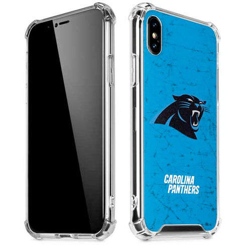 NFL Carolina Panthers Distressed Alternate iPhone XS Max Clear Case