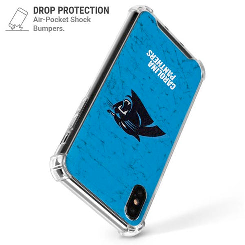 NFL Carolina Panthers Distressed Alternate iPhone XS Max Clear Case