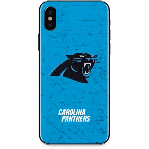 NFL Carolina Panthers Distressed Alternate iPhone XS Skin