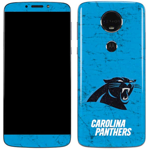 NFL Carolina Panthers Distressed Alternate Moto E5 Plus Skin