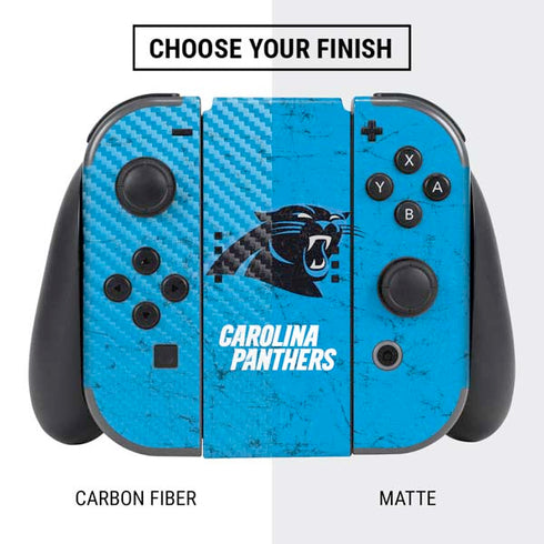 NFL Carolina Panthers Distressed Alternate Nintendo Switch Bundle Skin