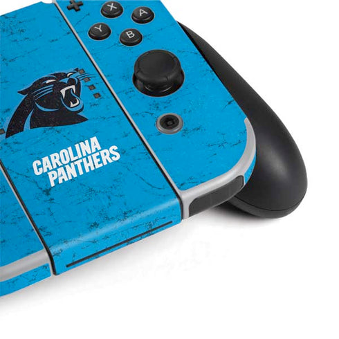 NFL Carolina Panthers Distressed Alternate Nintendo Switch OLED (2021) Skin