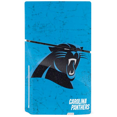 NFL Carolina Panthers Distressed Alternate PS5 Slim Disk Console Skin