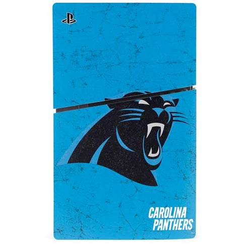 NFL Carolina Panthers Distressed Alternate PS5 Slim Digital Edition Bundle Skin
