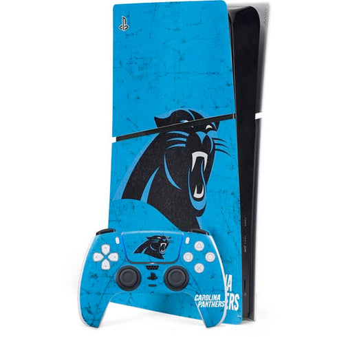 NFL Carolina Panthers Distressed Alternate PS5 Slim Digital Edition Console Skin