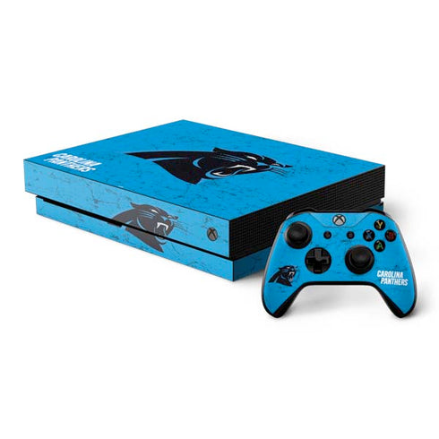 NFL Carolina Panthers Distressed Alternate Xbox One X Bundle Skin