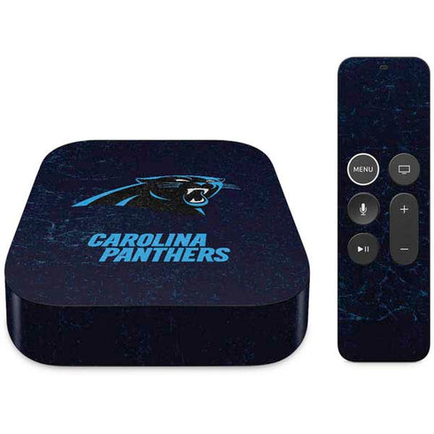 NFL Carolina Panthers Distressed Apple TV Skin