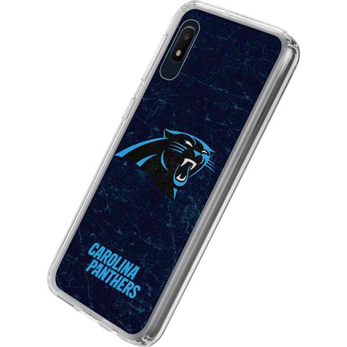 NFL Carolina Panthers Distressed Galaxy A10e Clear Case