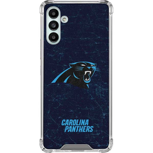 NFL Carolina Panthers Distressed Galaxy A13 5G Clear Case