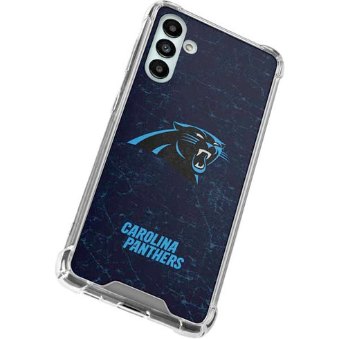 NFL Carolina Panthers Distressed Galaxy A13 5G Clear Case