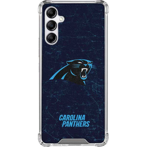 NFL Carolina Panthers Distressed Galaxy A14 5G Clear Case