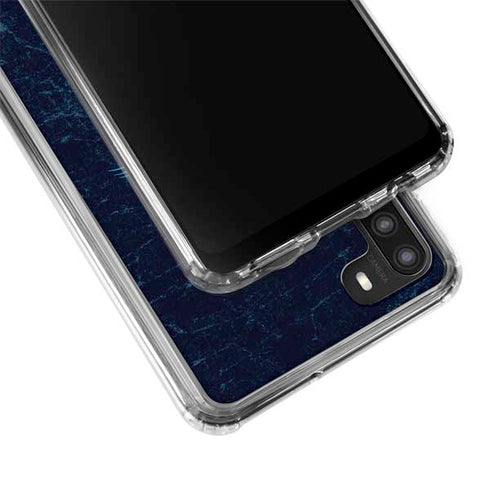 NFL Carolina Panthers Distressed Galaxy A21 Clear Case