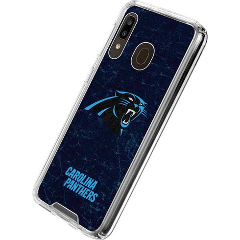 NFL Carolina Panthers Distressed Galaxy A30 Clear Case