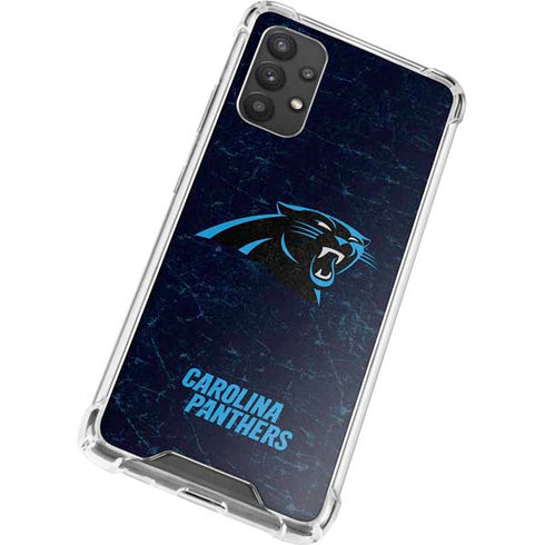 NFL Carolina Panthers Distressed Galaxy A32 5G Clear Case