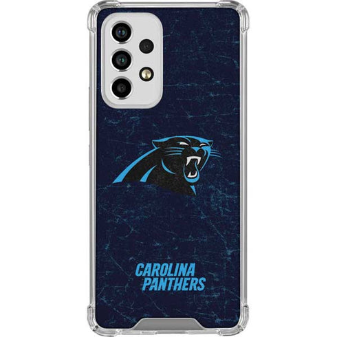 NFL Carolina Panthers Distressed Galaxy A33 5G Clear Case