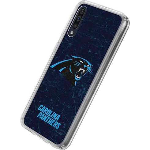 NFL Carolina Panthers Distressed Galaxy A50 Clear Case