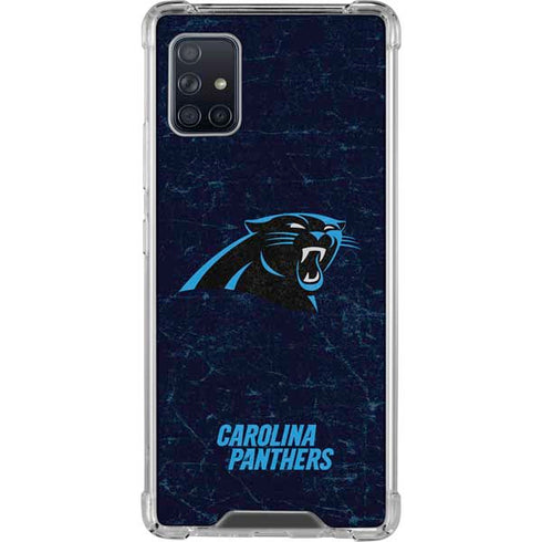 NFL Carolina Panthers Distressed Galaxy A51 5G Clear Case