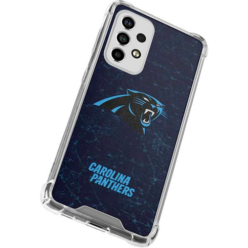 NFL Carolina Panthers Distressed Galaxy A53 5G Clear Case