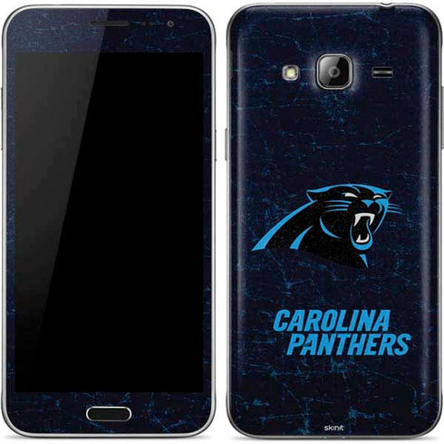 NFL Carolina Panthers Distressed Galaxy J3 Skin