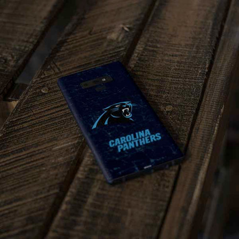 NFL Carolina Panthers Distressed Galaxy Note 9 Skin
