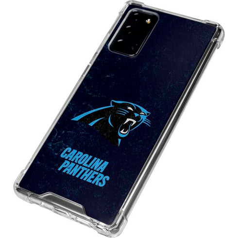 NFL Carolina Panthers Distressed Galaxy Note20 5G Clear Case