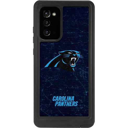 NFL Carolina Panthers Distressed Galaxy Note20 5G Waterproof Case