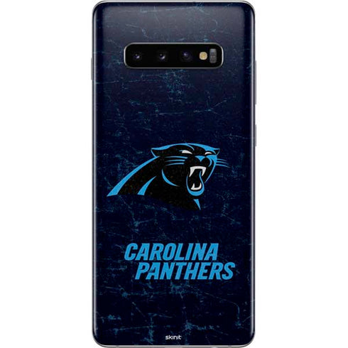 NFL Carolina Panthers Distressed Galaxy S10 Plus Skin