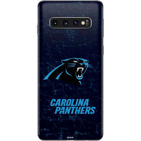 NFL Carolina Panthers Distressed Galaxy S10 Skin