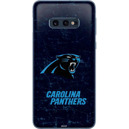 NFL Carolina Panthers Distressed Galaxy S10e Skin