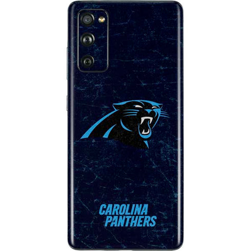 NFL Carolina Panthers Distressed Galaxy S20 Fan Edition Skin