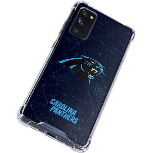 NFL Carolina Panthers Distressed Galaxy S20 FE Clear Case