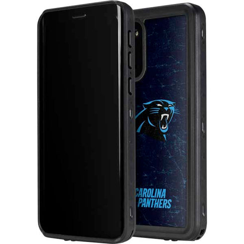 NFL Carolina Panthers Distressed Galaxy S20 Plus Waterproof Case