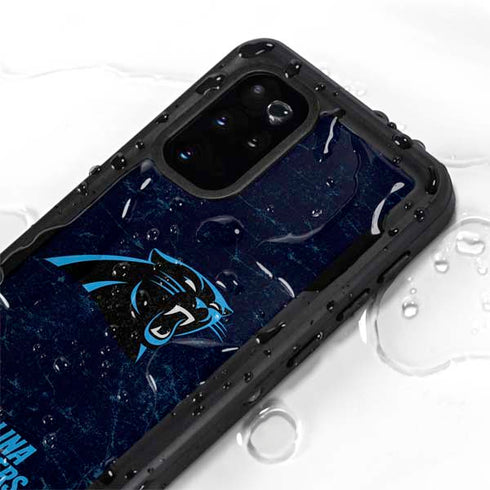 NFL Carolina Panthers Distressed Galaxy S20 Plus Waterproof Case