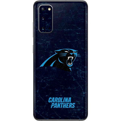 NFL Carolina Panthers Distressed Galaxy S20 Skin