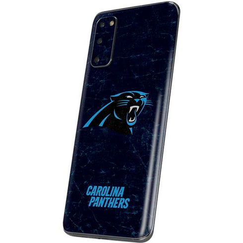NFL Carolina Panthers Distressed Galaxy S20 Skin