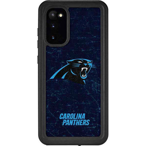 NFL Carolina Panthers Distressed Galaxy S20 Waterproof Case