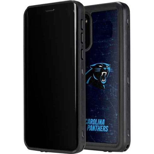 NFL Carolina Panthers Distressed Galaxy S20 Waterproof Case