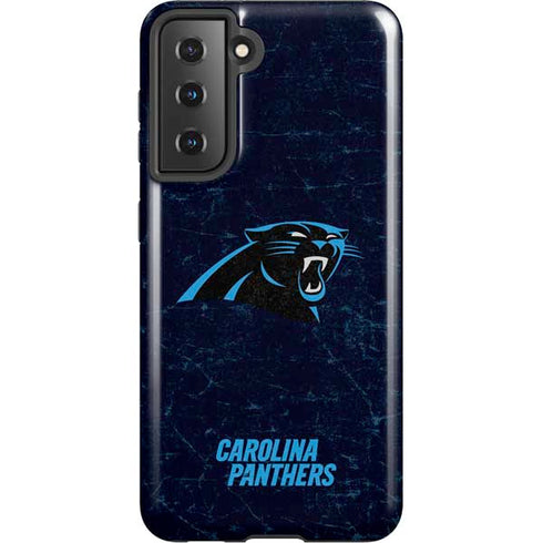 NFL Carolina Panthers Distressed Galaxy S21 5G Pro Case