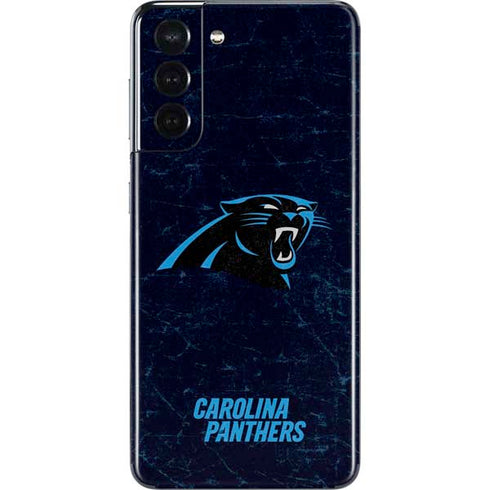 NFL Carolina Panthers Distressed Galaxy S21 5G Skin