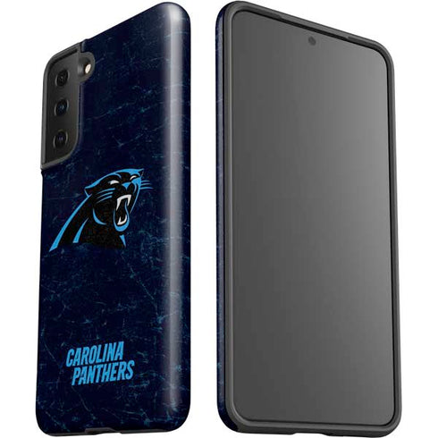 NFL Carolina Panthers Distressed Galaxy S21 FE Pro Case