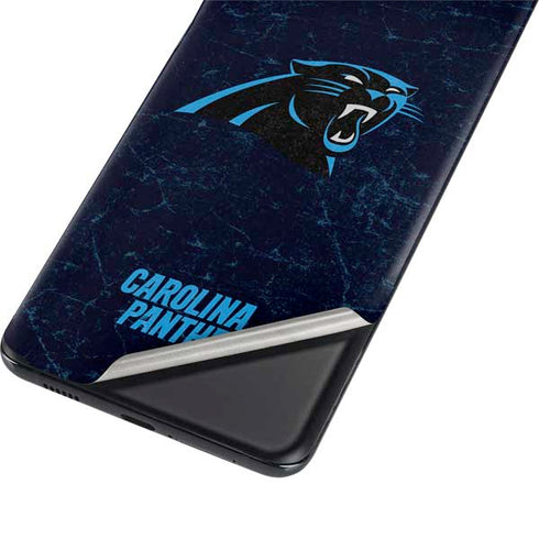NFL Carolina Panthers Distressed Galaxy S21 Plus 5G Skin