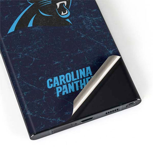 NFL Carolina Panthers Distressed Galaxy S22 Ultra Skin