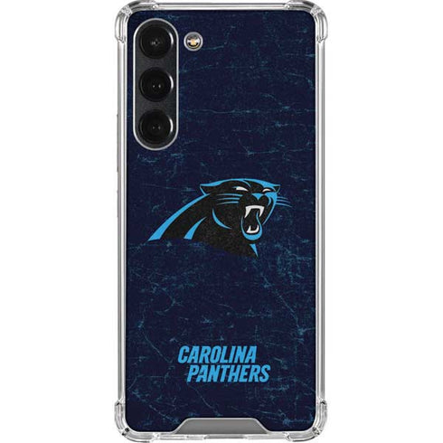 NFL Carolina Panthers Distressed Galaxy S23 Plus Clear Case