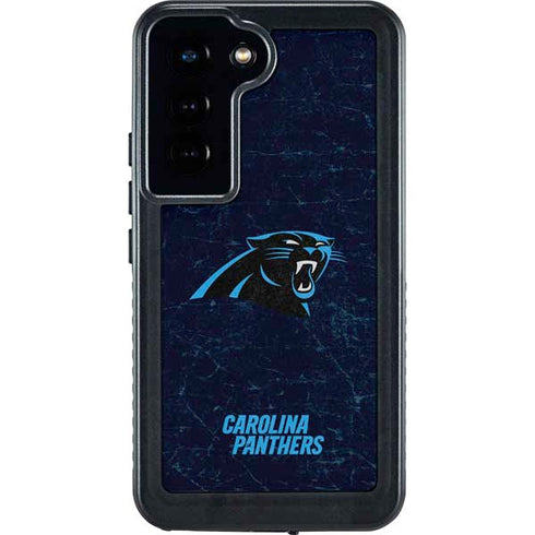 NFL Carolina Panthers Distressed Galaxy S23 Waterproof Case