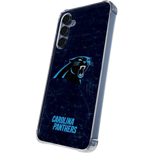 NFL Carolina Panthers Distressed Galaxy S24 Clear Case