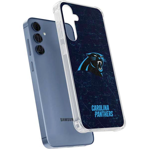 NFL Carolina Panthers Distressed Galaxy S24 Clear Case