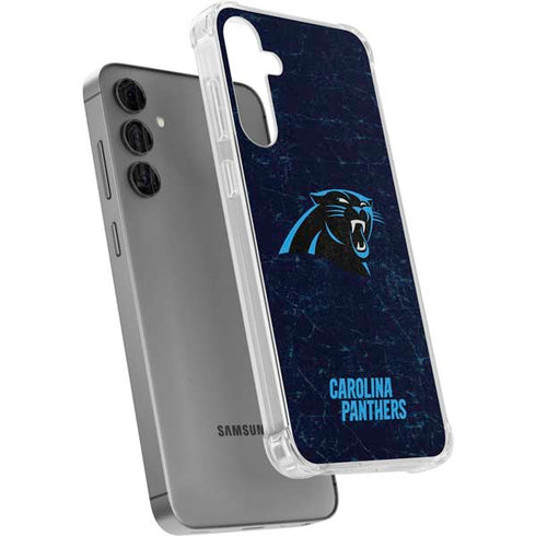 NFL Carolina Panthers Distressed Galaxy S24 Plus Clear Case