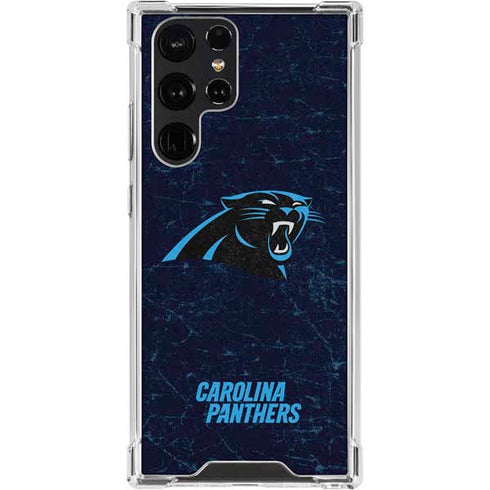 NFL Carolina Panthers Distressed Galaxy S24 Ultra Clear Case