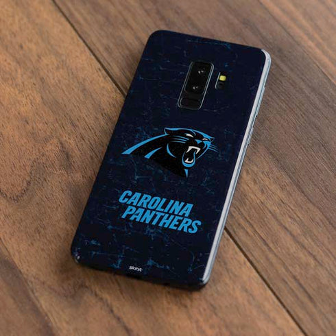 NFL Carolina Panthers Distressed Galaxy S9 Plus Skin
