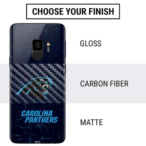 NFL Carolina Panthers Distressed Galaxy S9 Skin